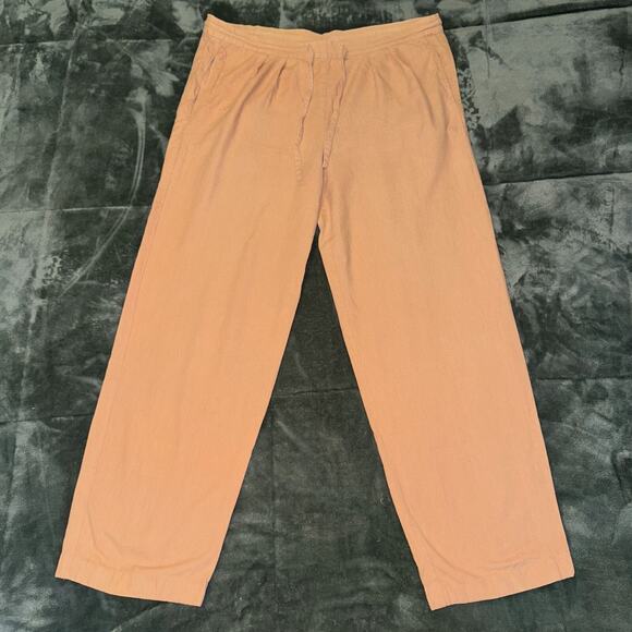 Bogari Studio Pant Womens Medium Orange 100% Silk Pockets Drawstring Long Sleeve - Picture 1 of 8